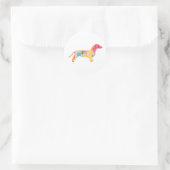 Dachshund Ronde Sticker (Tas)