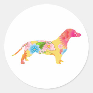 Dachshund Ronde Sticker