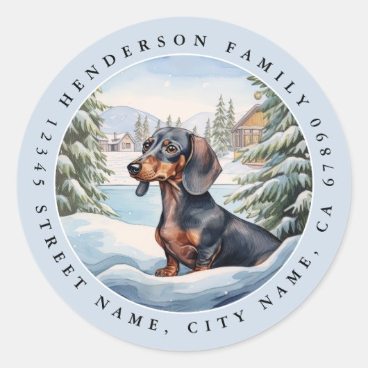 Dachshund Ronde Stickers (Voorkant)