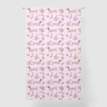 Dachshund Rose & Fleurs Chambre Nursery Sheer