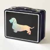 Dachshund Rough Coated Geo Silhouette Pastel (Achterkant)