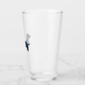 Dachshund Rough Coated Silhouette Waterverf Glas (Links)