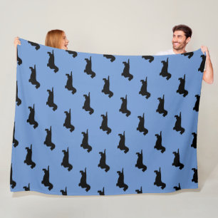 Dachshund Rough Hair - Silhouette 1 Fleece Deken