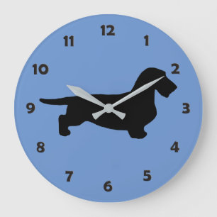 Dachshund Rough Hair - Silhouette 1 Grote Klok