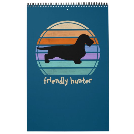 Dachshund Rough Hair - Silhouette 1 Kalender (Hoes)