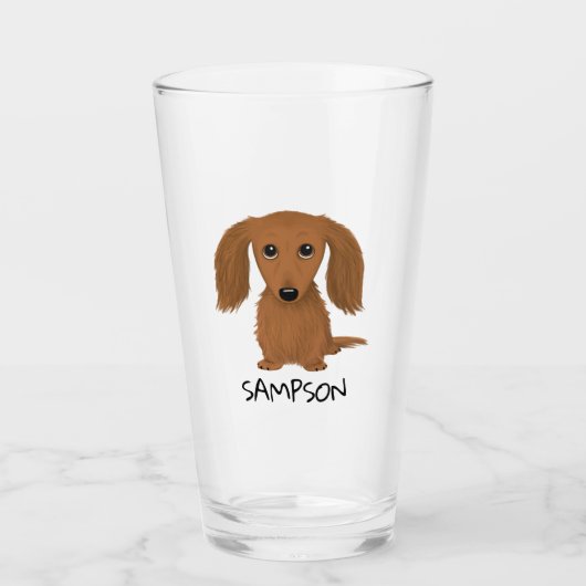 Dachshund roux | Verre Wiener Chien personnalisé (Devant)