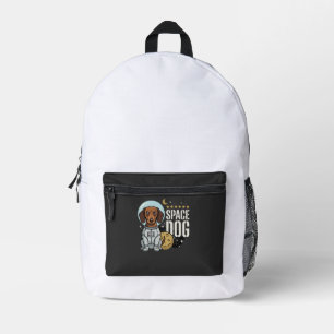 Dachshund Ruimte Hond Astronaut Vector Bedrukte Rugzak