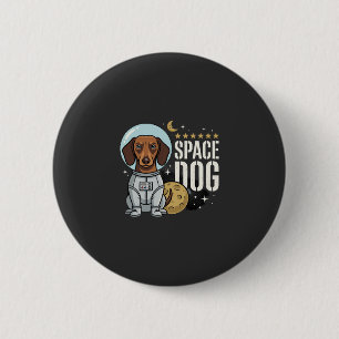 Dachshund ruimtehond astronaut vector ronde button 5,7 cm