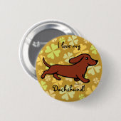 Dachshund Running Cartoon Ronde Button 5,7 Cm (Voorkant /achterkant)