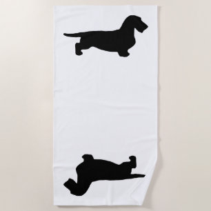 Dachshund Ruw Haar - Silhouet 1 Strandlaken