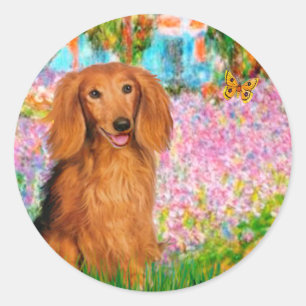 Dachshund (sabel) - Tuin Ronde Sticker
