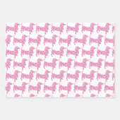Dachshund, samengesteld uit roze harten inpakpapier vel (Voorkant 3)
