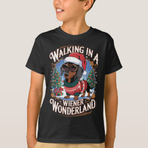 Dachshund Santa Hat Christmas Costume Hondenliefhe T-shirt