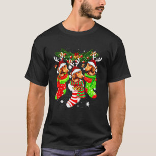 Dachshund Santa kerstSokken Boom Light Xmas Ha T-shirt