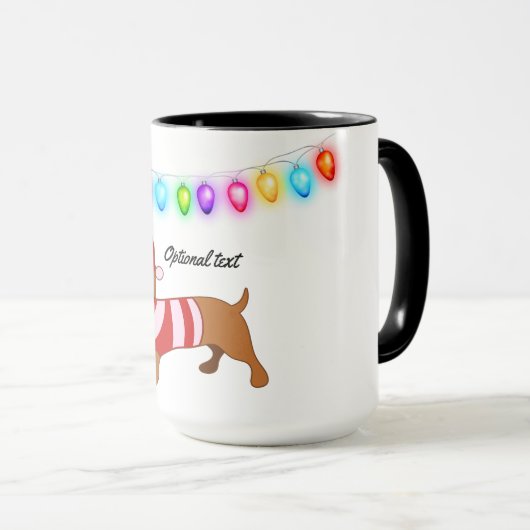 Dachshund Santa Personalized Mug Mok (Voorkant rechts)
