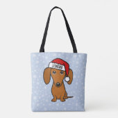 Dachshund Santa Schattige Kerstmis Wiener Hondenva Draagtas (Achterkant)