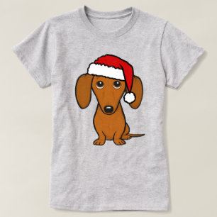 Dachshund Santa Schattige Kerstmis Wiener Hondenva T-shirt