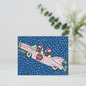 Dachshund Santas Kerstmis Uitnodiging (Staand voorkant)