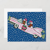 Dachshund Santas Kerstmis Uitnodiging (Voorkant / Achterkant)