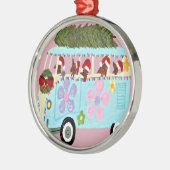 Dachshund Santas KerstVan Metalen Ornament (Links)