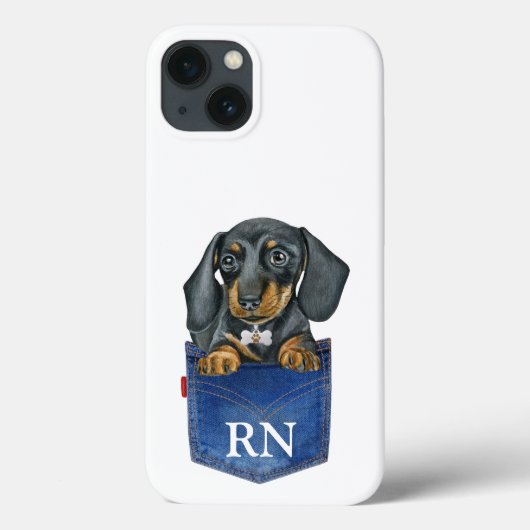 Dachshund Saucisse Chien Monogram Coque-Mate Coque (Verso)