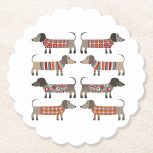 Dachshund Sausage Kartonnen Onderzetters