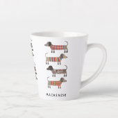 Dachshund Sause Dog - Aangepast Latte Mok (Rechts)