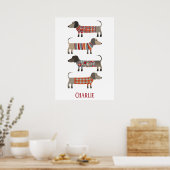 Dachshund Sause Dog - Aangepast Poster (Keuken)