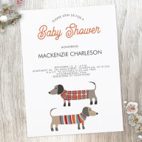 Dachshund Sause Dog Baby shower Invitation
