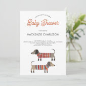 Dachshund Sause Dog Baby shower Kaart (Staand voorkant)