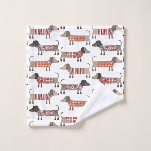 Dachshund Sause Dog Bad Handdoek (Wasdoekje)