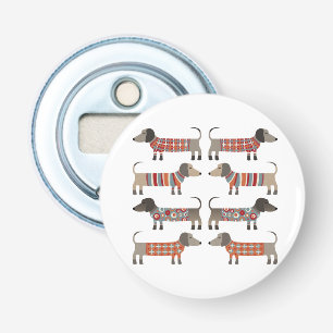 Dachshund Sause Dog Button Flesopener