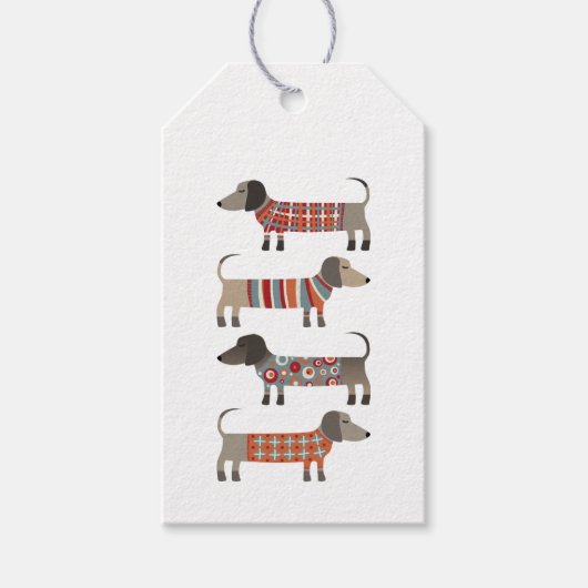 Dachshund Sause Dog Cadeaulabel (Voorkant)