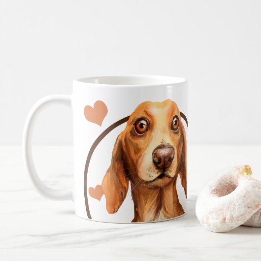 Dachshund Sause Dog Elke snack die je maakt Koffiemok (Met donut)