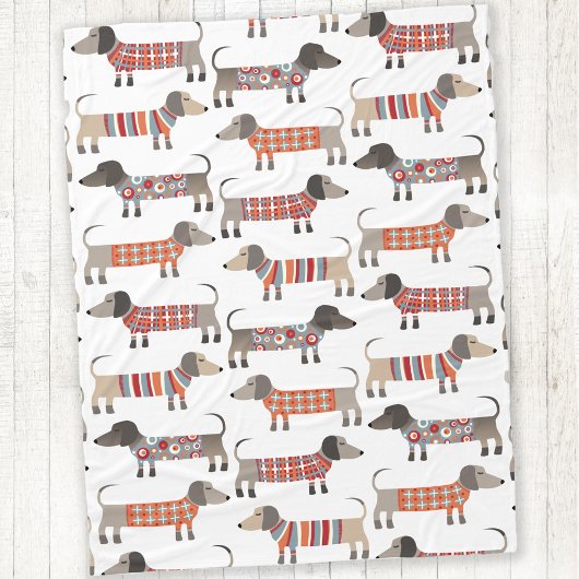 Dachshund Sause Dog Fleece Deken