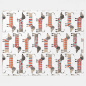 Dachshund Sause Dog Fleece Deken (Voorkant (Horizontaal))