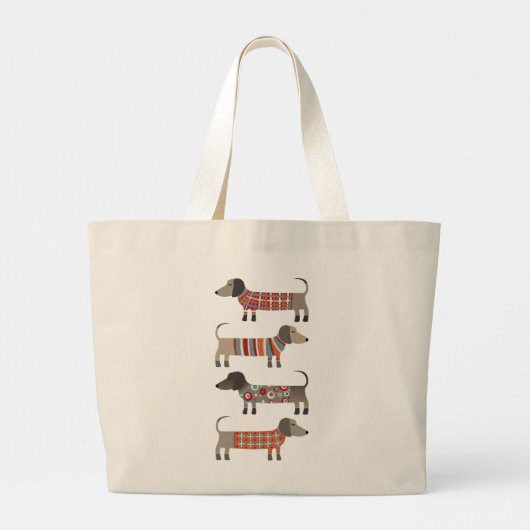 Dachshund Sause Dog Grote Tote Bag (Achterkant)