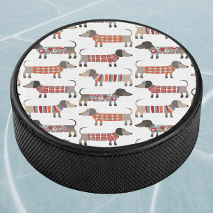 Dachshund Sause Dog Hockey Puck