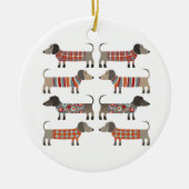 Dachshund Sause Dog Keramisch Ornament (Voorkant)