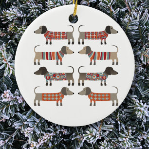 Dachshund Sause Dog Keramisch Ornament