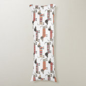 Dachshund Sause Dog Lichaamskussen (Voorkant Verticaal)