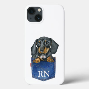 Dachshund Sause Dog Monogram Hoesje-Mate Hoesje
