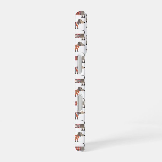 Dachshund Sause Dog Monogram Initiaal iPhone 16 Hoesje (Rechterkant)