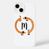 Dachshund Sause Dog Monogram iPhone Case (Achterkant)
