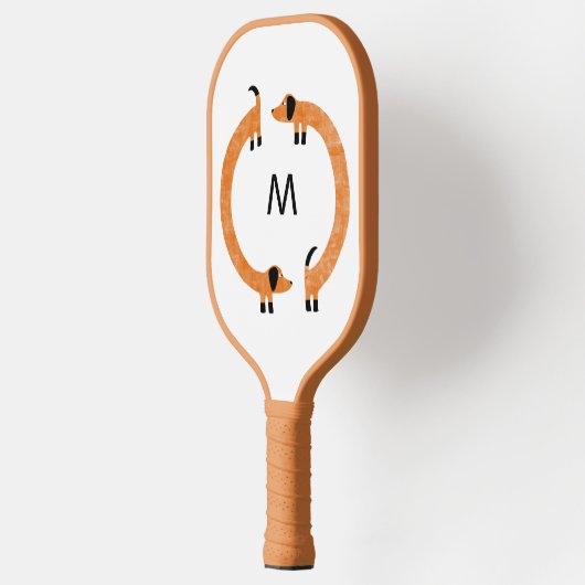 Dachshund Sause Dog Monogram Pickleball Paddle (Links)