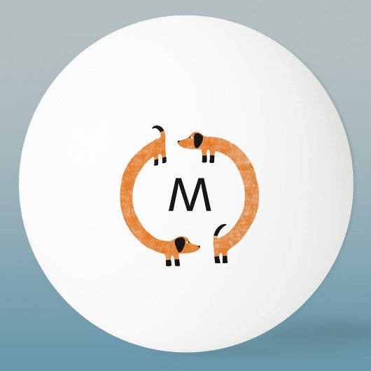 Dachshund Sause Dog Monogram Pingpongballen