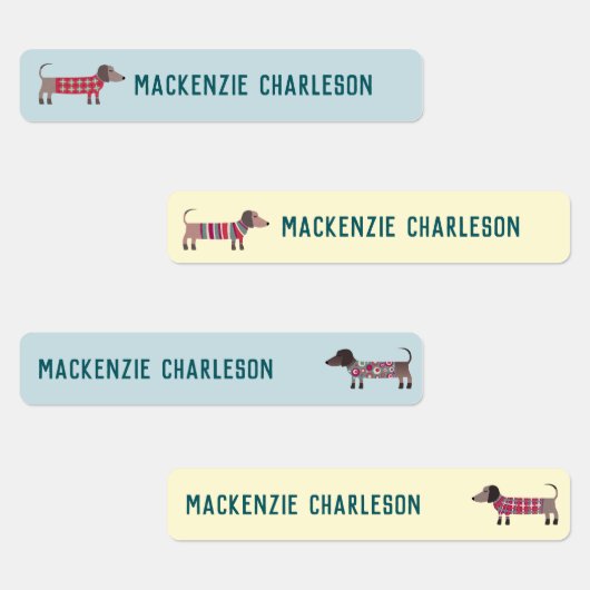 Dachshund Sause Dog Name Labels (Groep)