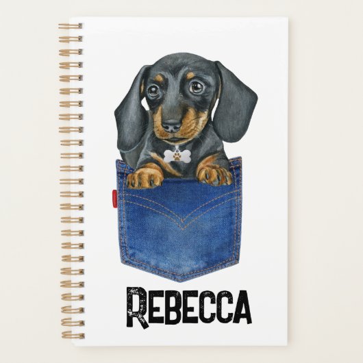 Dachshund Sause Dog Personalized Planner Diary (Voorkant)