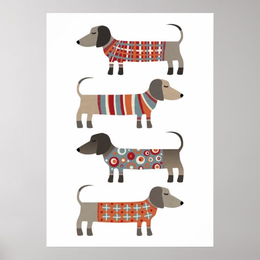 Dachshund Sause Dog Poster (Voorkant)