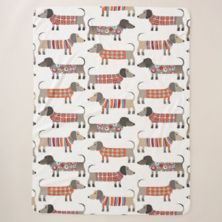 Dachshund Sause Dog Sherpa Deken
